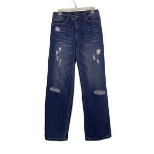 Womens Jeans Size Medium 30x30 Midiross Blue Denim Mid Rise Distressed (161)